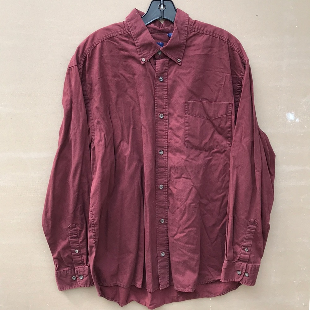 Vtg Basic Editions bordo shirt Sz L